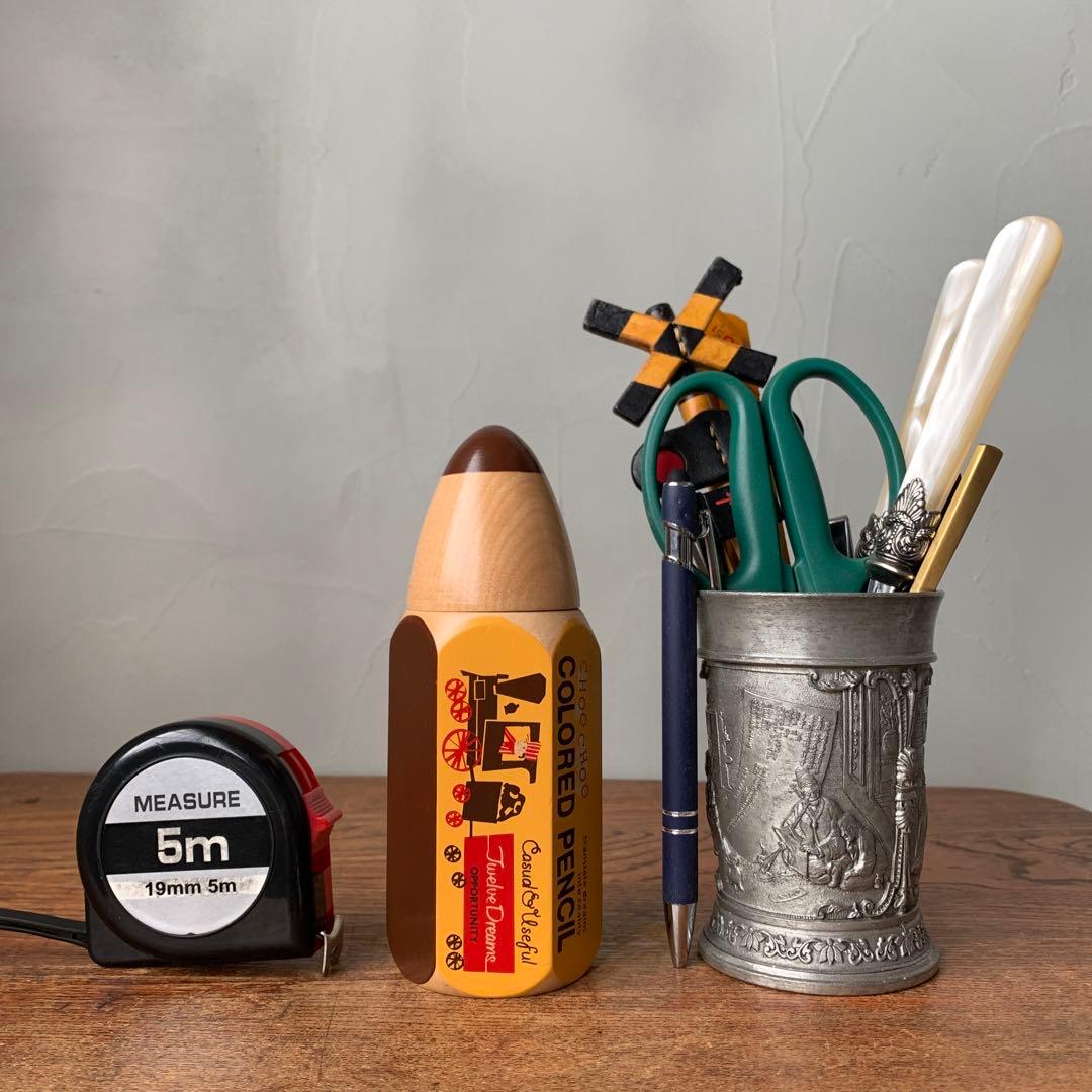 ご確認用木製鉛筆型ケース色鉛筆セットレトロノベルティ