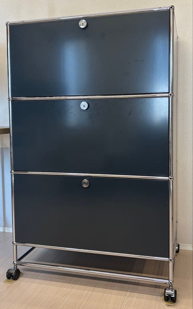 奥行500】USMハラー 1列3段 補強仕様 キャスター付 ヴィンテージ USM