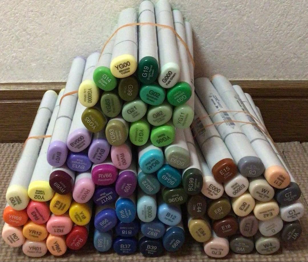 コピック スケッチ まとめ売り 74本 中古／使用感あり／色見本・状態