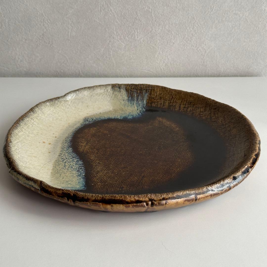 高内秀剛 皿 飴糠釉 掛分皿 共箱 - WWW.AQUAVENUS.JP