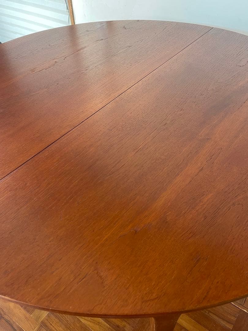 イギリス ヴィンテージ チーク ラウンド エクステンション ダイニング テーブル