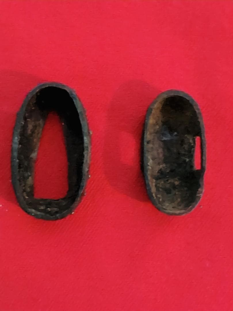 赤銅地 車図 縁頭 露象嵌 拵 日本刀 刀装具 骨董 古美術