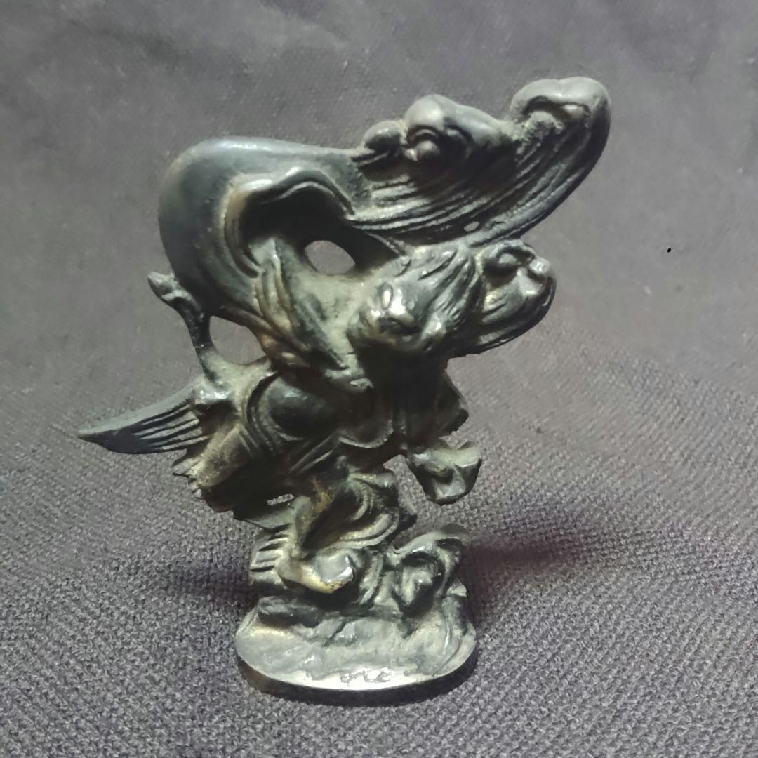 珍品 風神 銅製 銅像 ブロンズ 置物 アンティーク 骨董 ア12