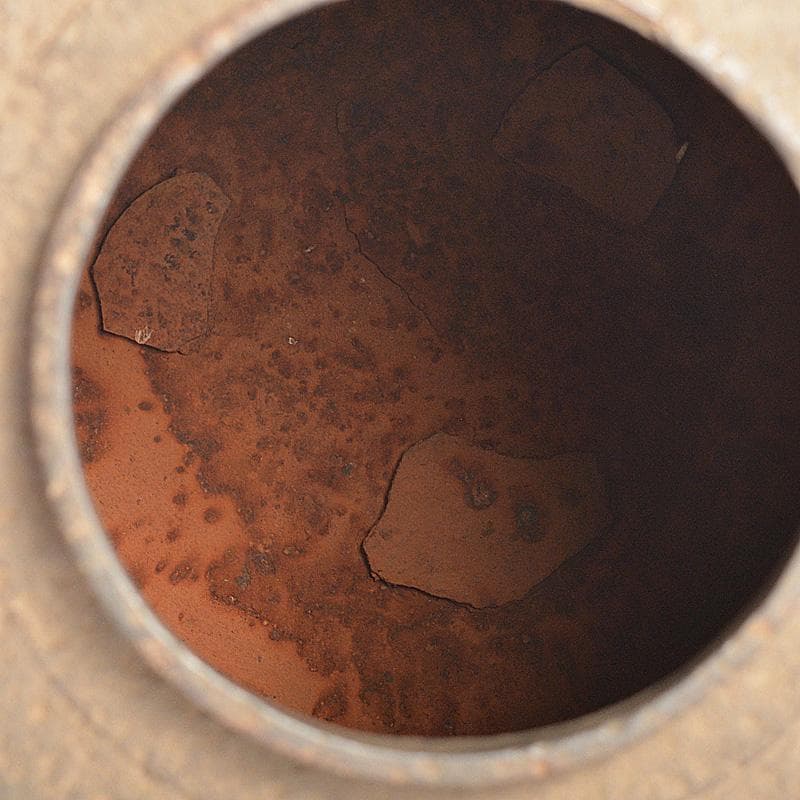 茶道具　釜師　伊藤鐐一造　肩衝筒釜　鉄釜　共箱　V　6567C