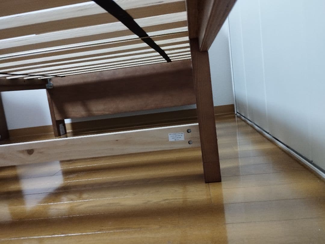 【引取(大阪)】ニトリシングルベッドフレーム　高さ二段階調整 コンセント棚付き①