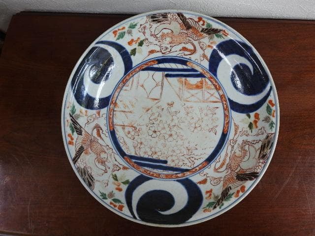 伊万里 赤絵 大皿 江戸時代 M563 - メルカリ
