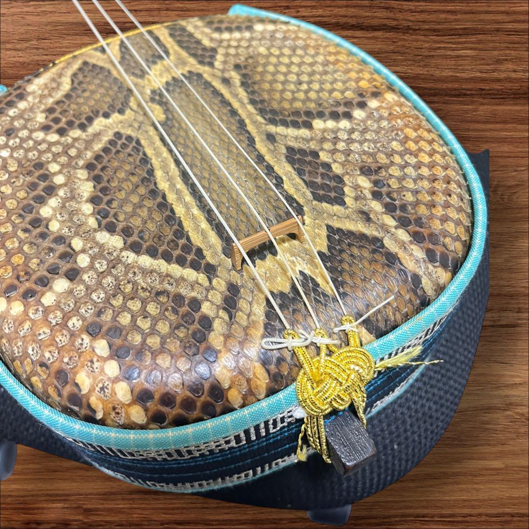 ネッシー様専用】沖縄三線 蛇本革布生地ソフトカバー＆弦3本