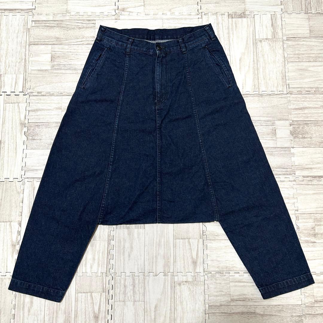 極美品 コムデギャルソンオムプリュス バックパッチサルエルパンツ デニム XS 極美品 コムデギャルソンオムプリュス バックパッチサルエルパンツ