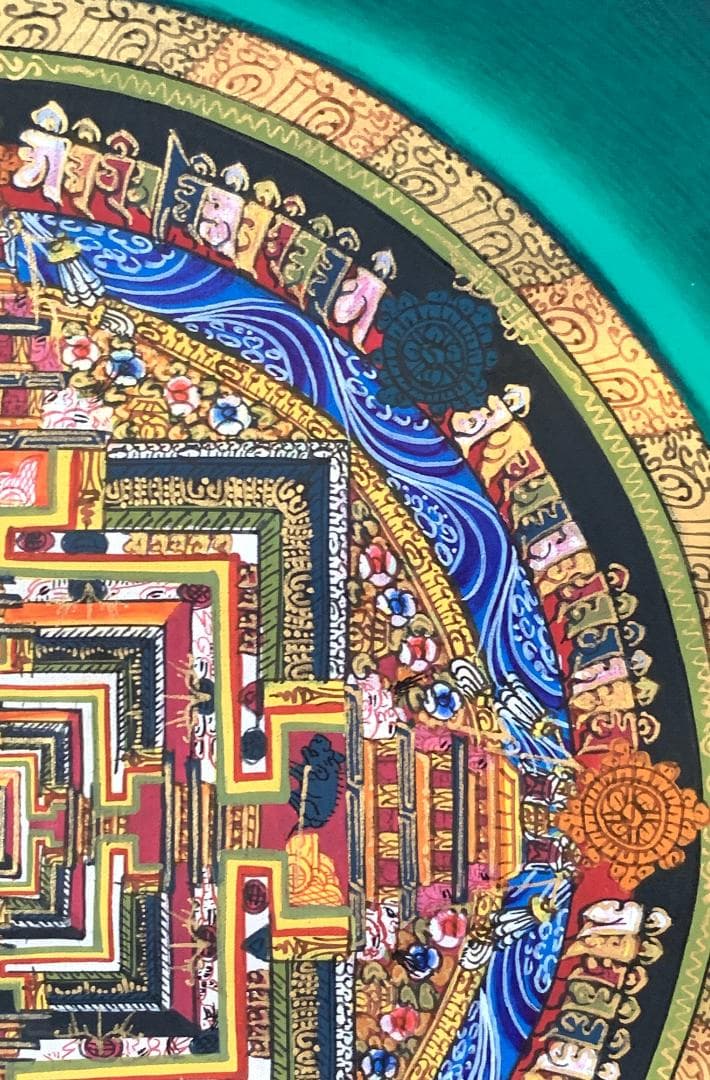 ◇カーラチャクラ・マンダラ（時輪曼荼羅）タンカ／仏画／チベット-KL2