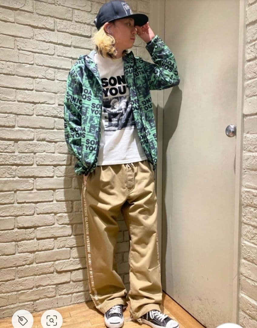 ☆美品☆人気コラボ♪【SONIC YOUTH❗】総柄❕フーデッドブルゾン