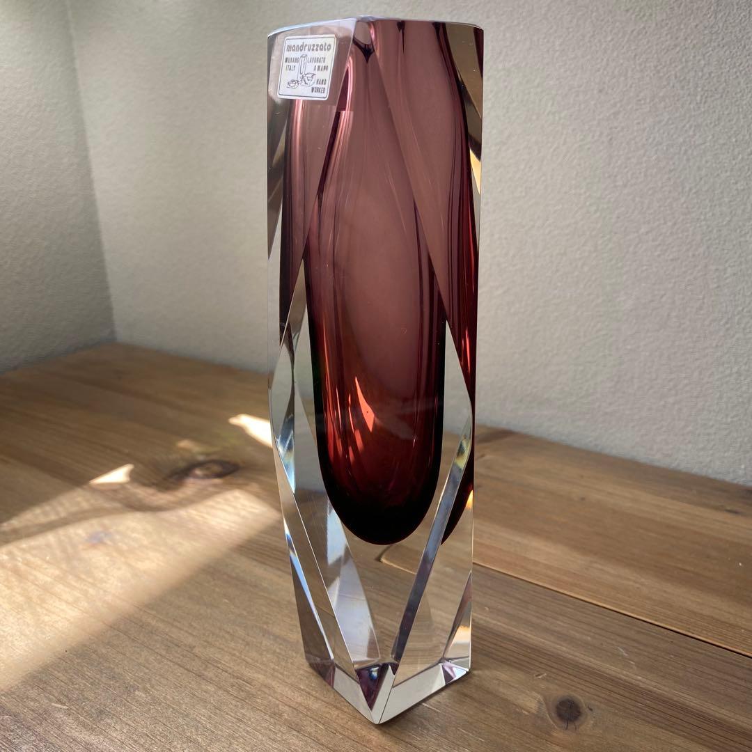 ソンメルソムラーノ赤紫ムラノガラスベネチアフラワーベース