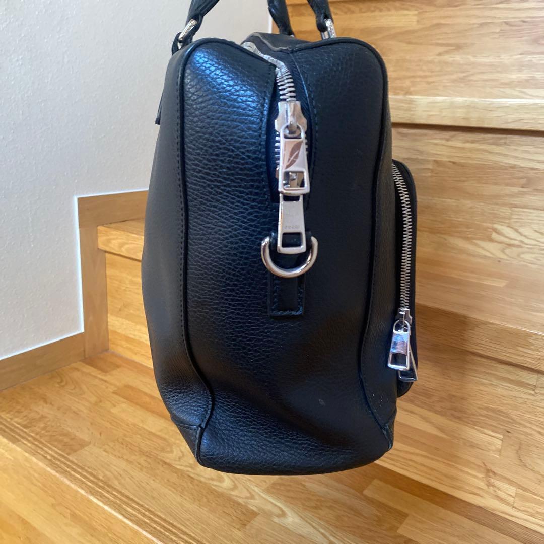 GUCCI グッチ ブラックレザー ビジネスバッグ ボストンバッグ