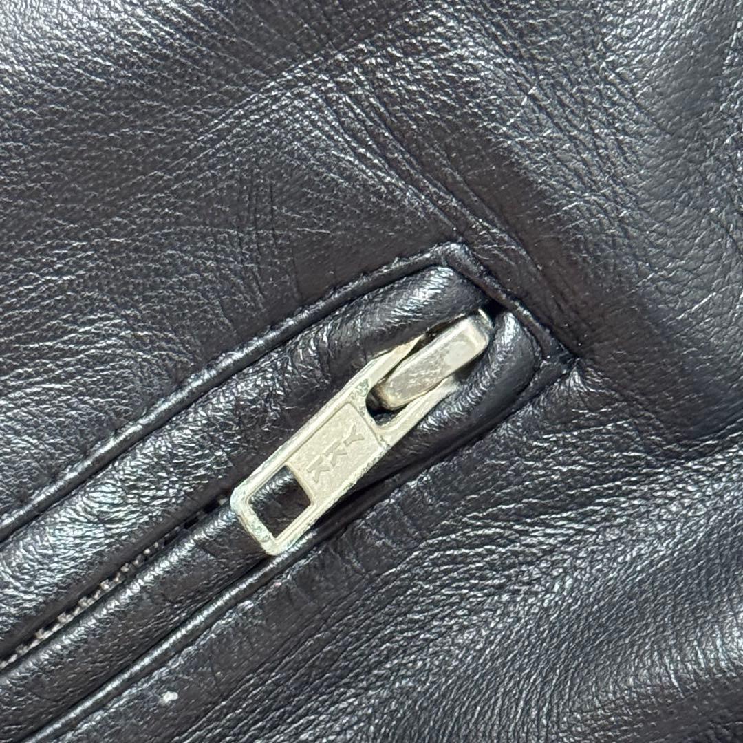 レニウム RHENIUM シングル ライダースジャケット 羊革 46 ブラック