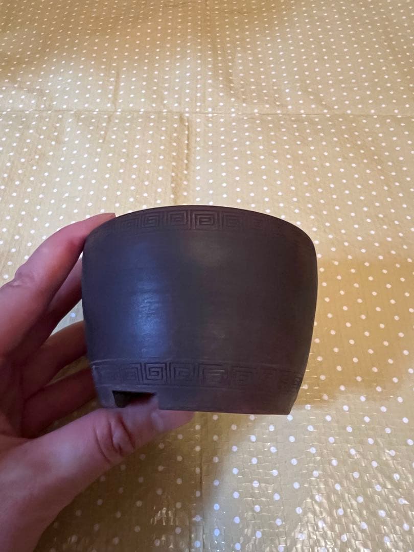 盆栽鉢 美芸 雷紋柄