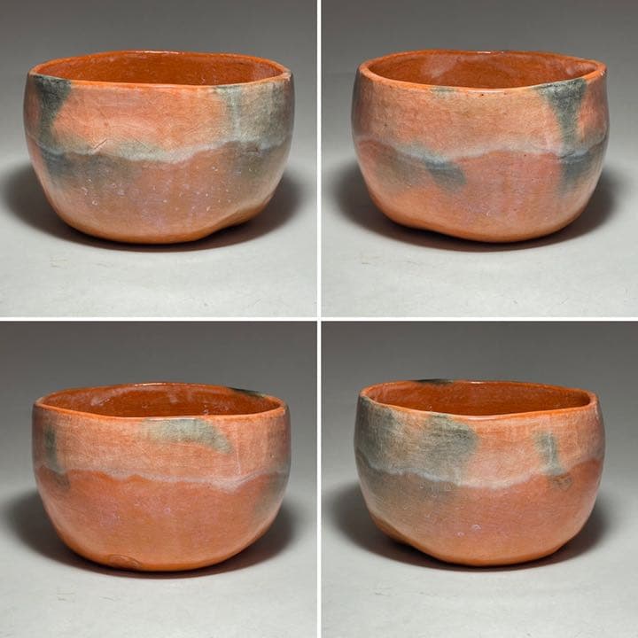 ◇通産大臣賞受賞作家 『福井楽印』造 柿高台赤茶碗 茶道具 未