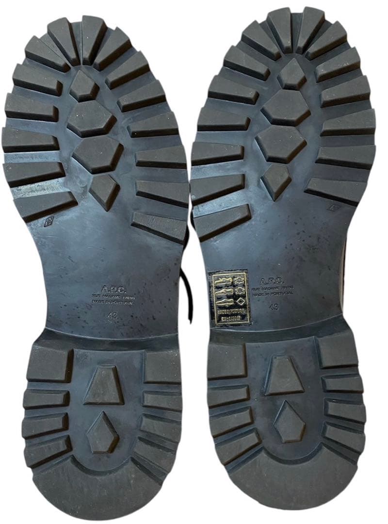 美品　箱付き　APC アーペーセー　デッキ　モカシン　シューズ　レザー　ブラウン