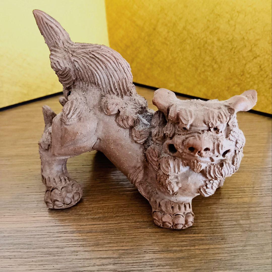 小橋川 昇作 シーサー 手捻這型獅子 焼締 沖縄 琉球 素焼 壺屋 - メルカリ