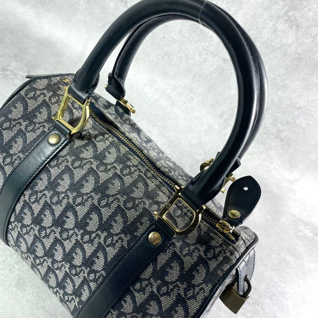 入手困難✨ クリスチャンディオール トロッター柄 ミニボストンバッグ ネイビー