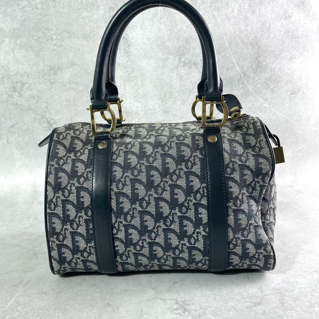 入手困難✨ クリスチャンディオール トロッター柄 ミニボストンバッグ ネイビー