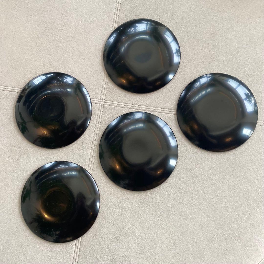 越前漆器協同組合　漆器 銘々皿 溜 5枚セット