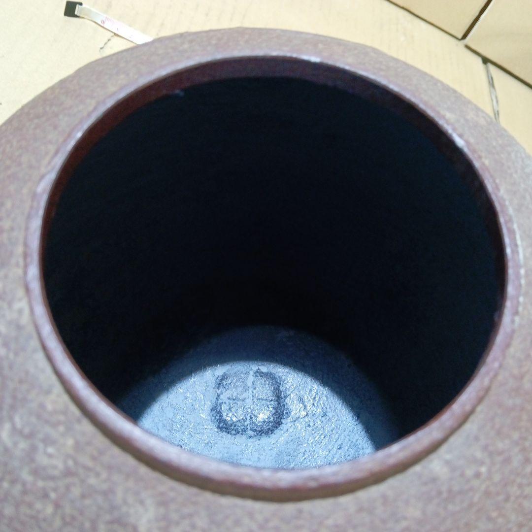 炉釜 釜師 佐藤浄清作 丸釜 炉用 茶道具 中古 美品