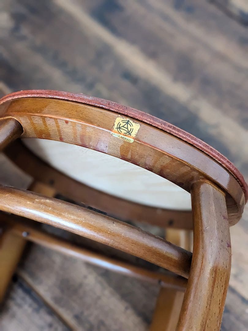 秋田木工の丸スツール　2脚　木製椅子