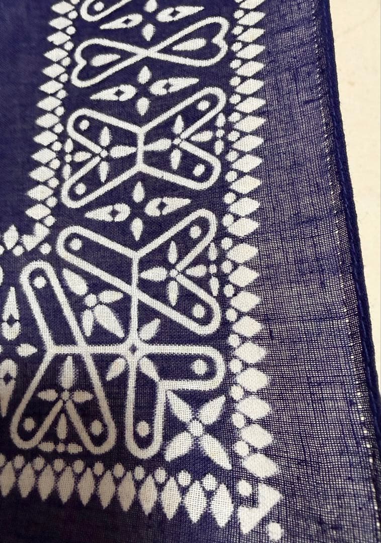 クロス柄 オリジナル ネイビー 紺 RN14193 ビンテージバンダナ 1606