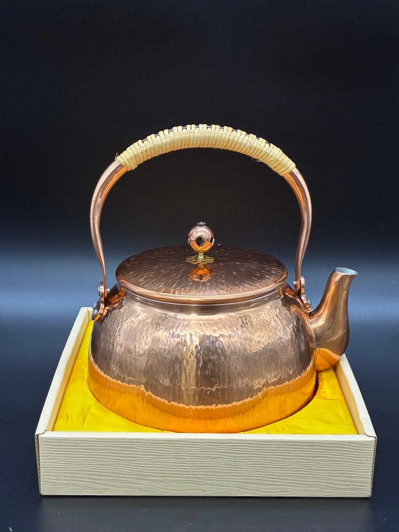 茶道具 新美堂 銅製 やかん アンティーク 骨董品 デッドストック