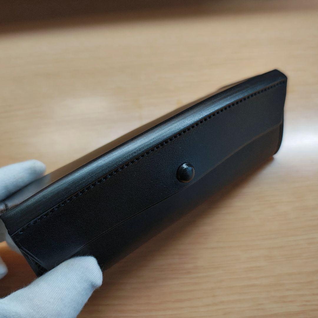 万双 厚コバ ペンケース ブラック