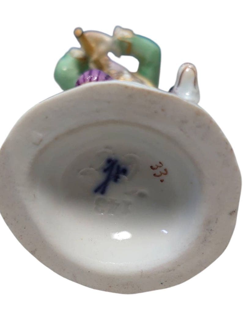 美品 マイセン フィギュリン 笛吹き少年と犬