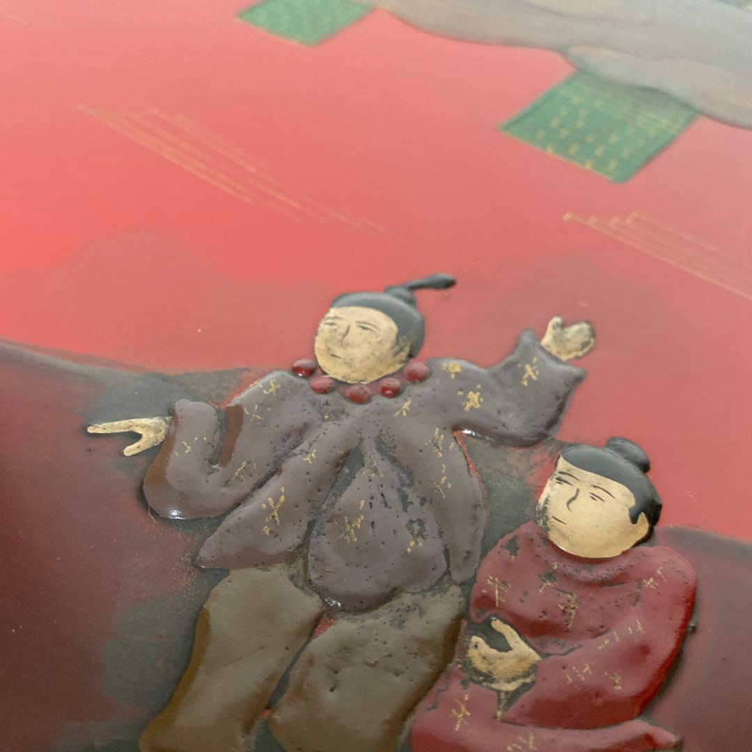 木製錆絵模様台　　　未使用