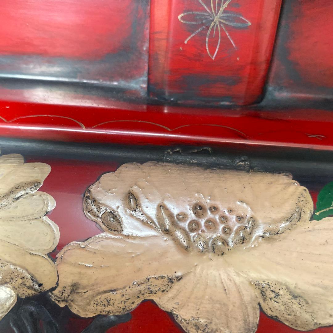 木製錆絵模様台　　　未使用