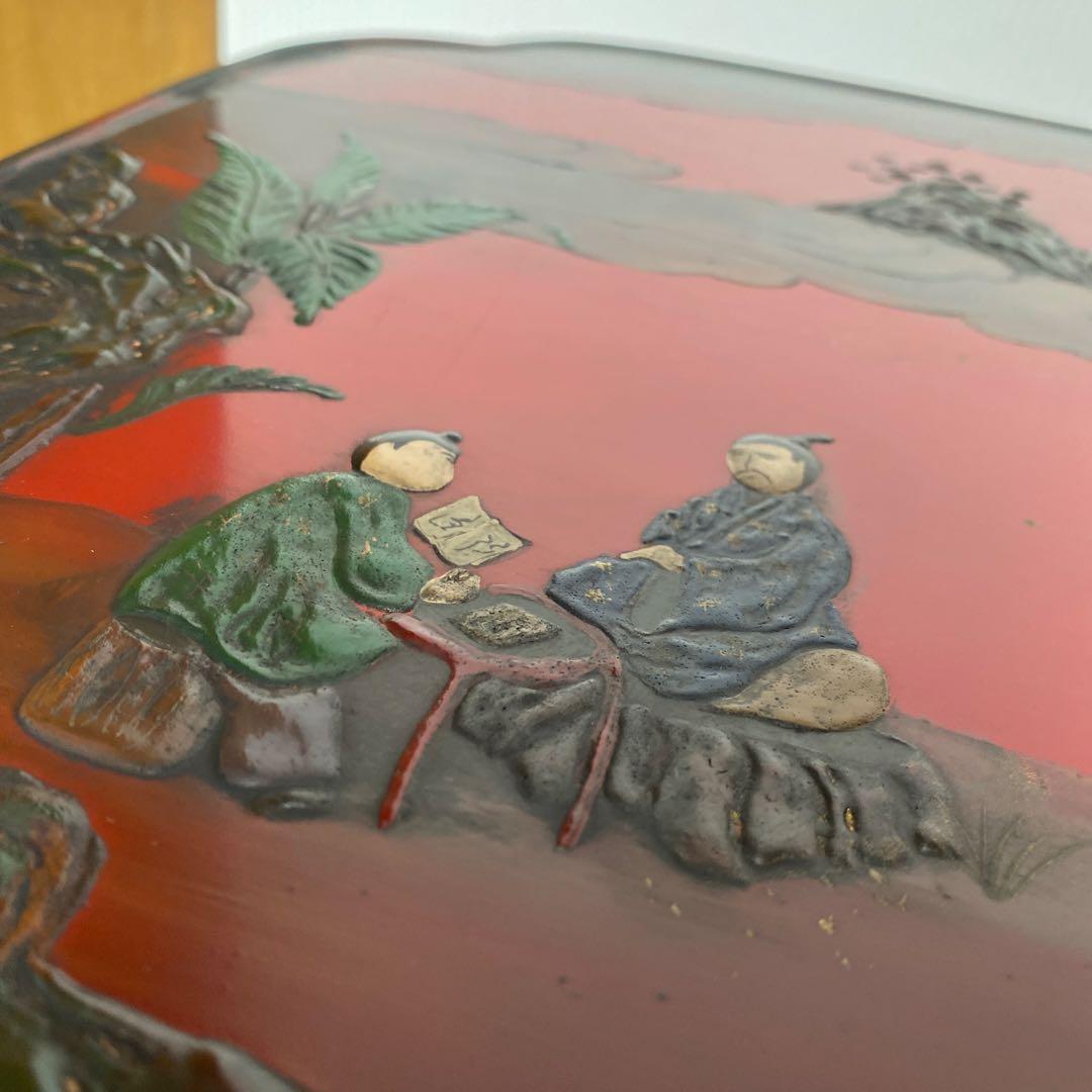 木製錆絵模様台　　　未使用