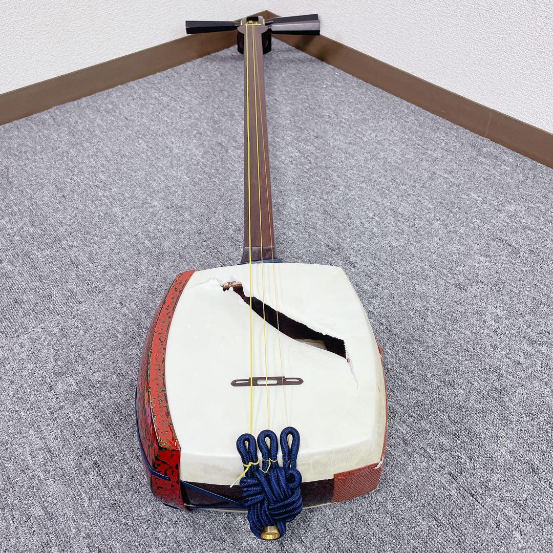 津軽三味線 紅木 太棹 東さわり 二本溝 子持ち綾杉胴 和楽器 楽器・機材