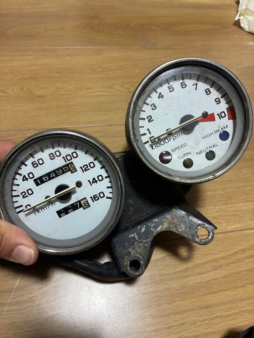 ホンダ GB250 クラブマン 純正スピードメータータコメーター 白パネル