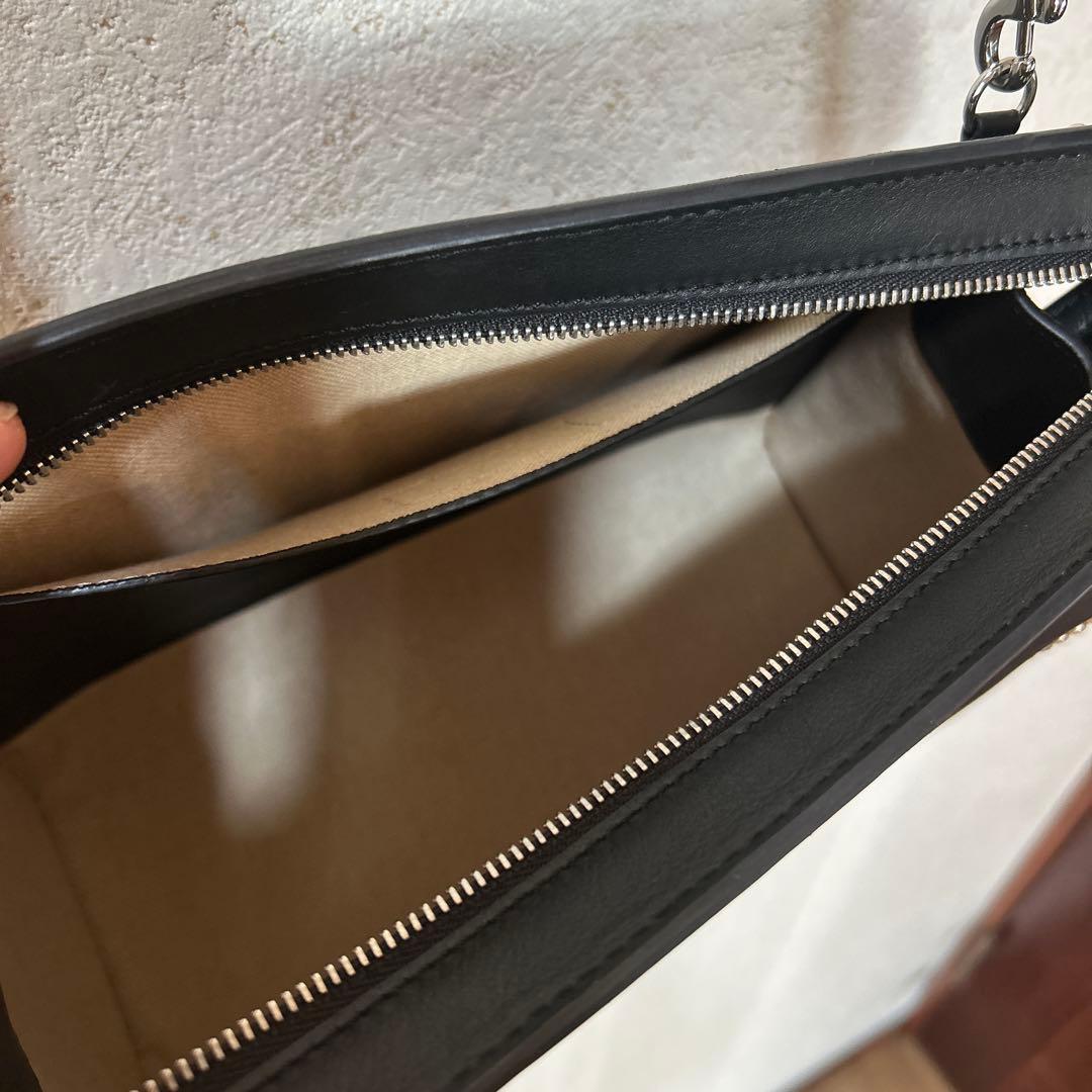 超美品 J&M DAVIDSON ブラックレザーショルダーバッグ