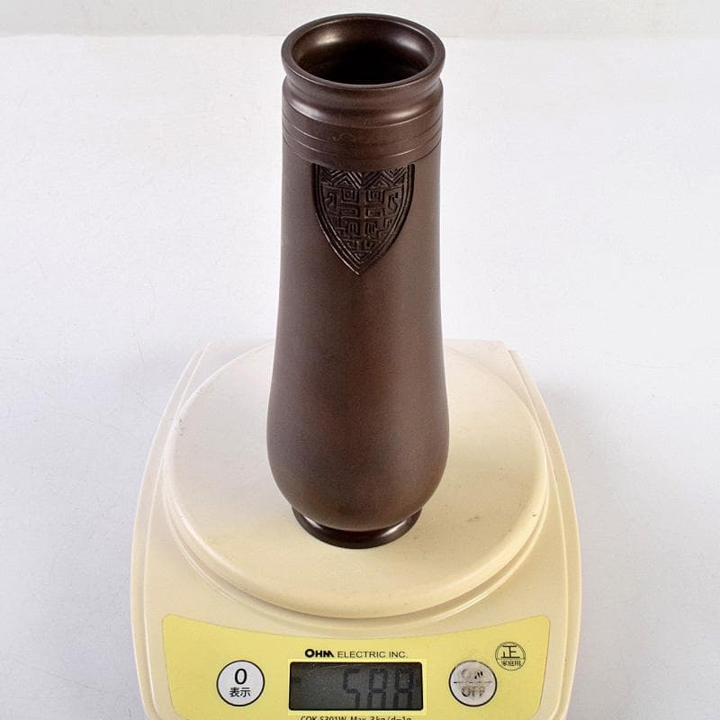 茶道具 釜師 角谷與兵衛造 唐銅柄杓立 共箱 C R9238 - メルカリ