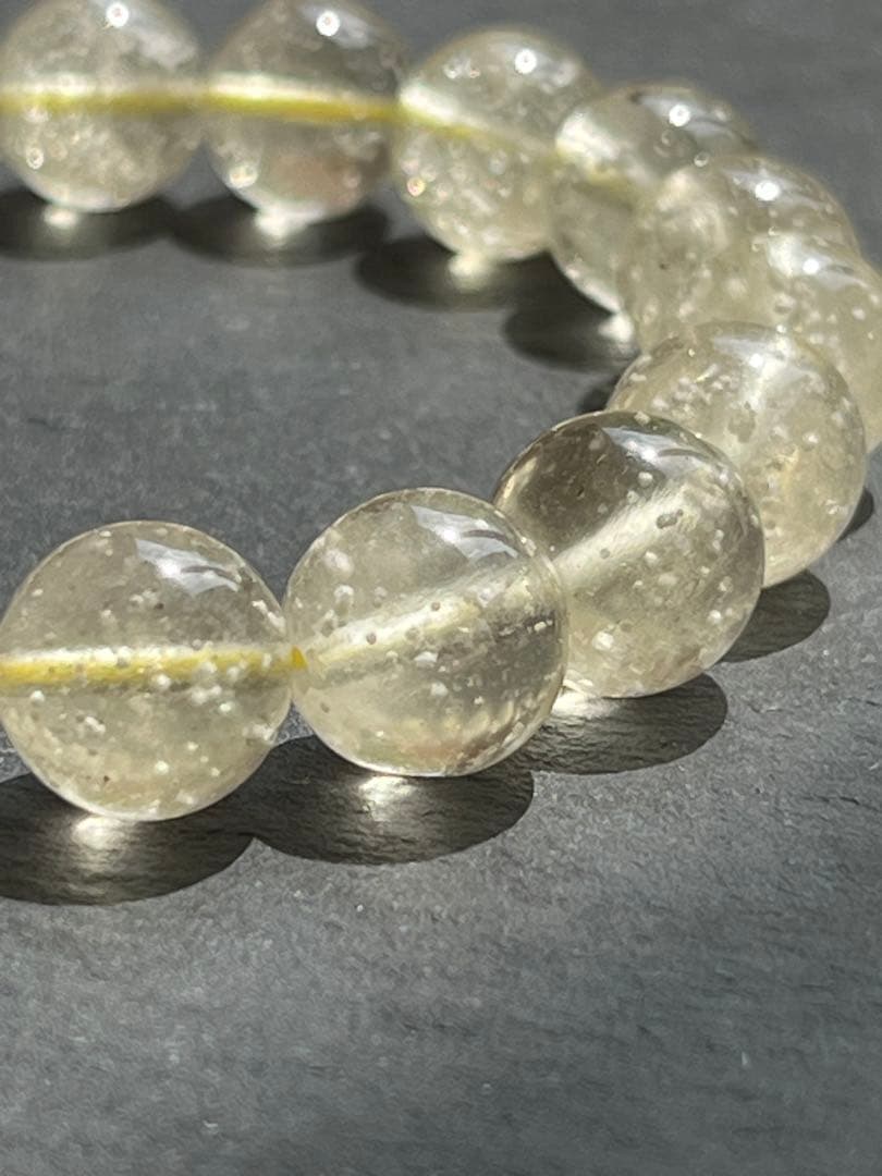 鑑別書付き　リビアングラス　10.4〜10.7㎜　ブレスレット　　№5