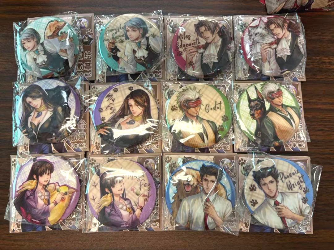 逆転裁判 海外限定 動物 缶バッジbox