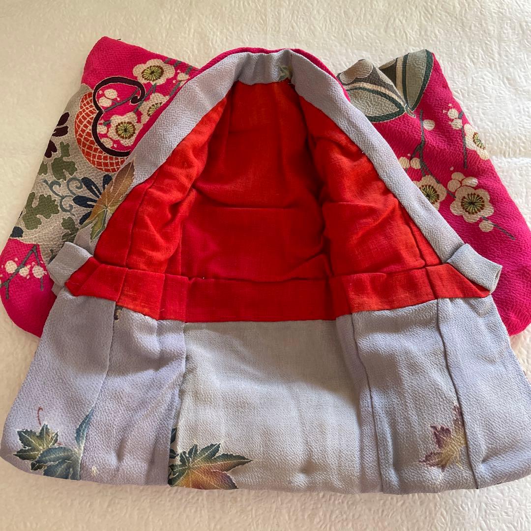 人形の着物8号二枚重ね古布ともちりめん③