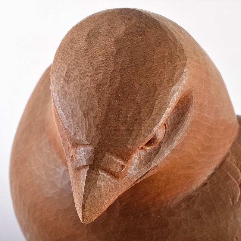 彫刻家 木聴奄 潮田皓哉作 鷹 置物 約4.3㎏ 共箱