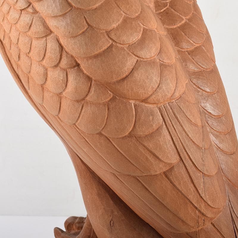 彫刻家 木聴奄 潮田皓哉作 鷹 置物 約4.3㎏ 共箱