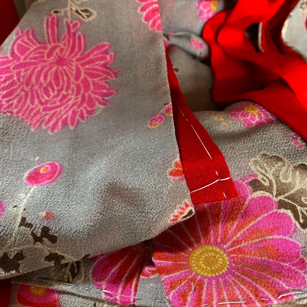 市松人形用着物 江戸縮緬 12号 43cm位 帯セット 肌着 筥迫