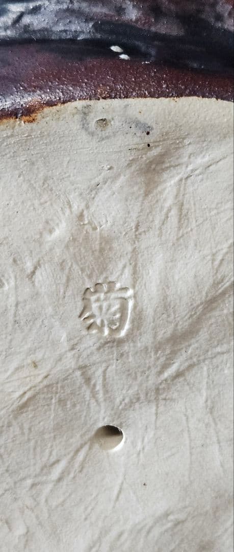 時代古作品❗】京焼 褐色釉鉄釉色絵付 宝珠紋図柄 纏い 寿老人