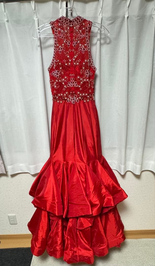 【美品】コンテストドレス/パーティードレス/インポート/マーメイド/レッド、赤