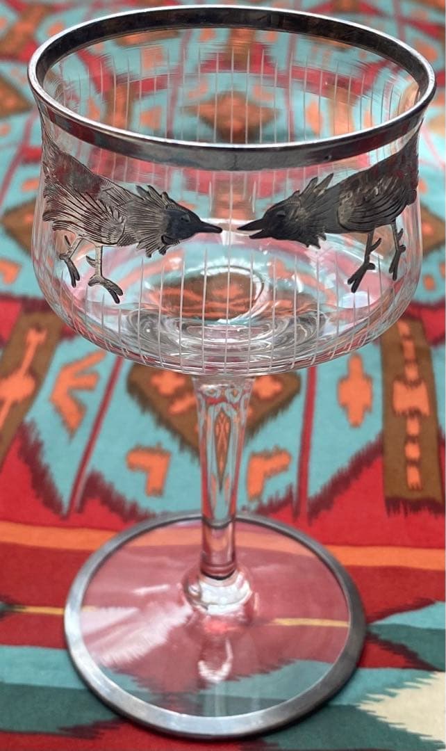 アンティーク ビンテージ 骨董 シルバー オーバーレイ クリスタル