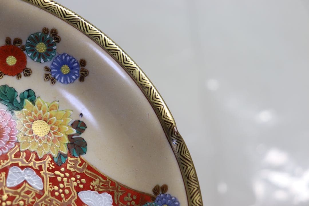 明治期　九谷焼　美山作　菓子器　送料込み1220