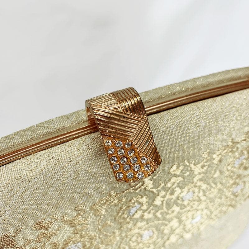 601mg2☆神田胡蝶謹製 和装ハンドバッグ 礼装用 金糸 ゴールド☆美品