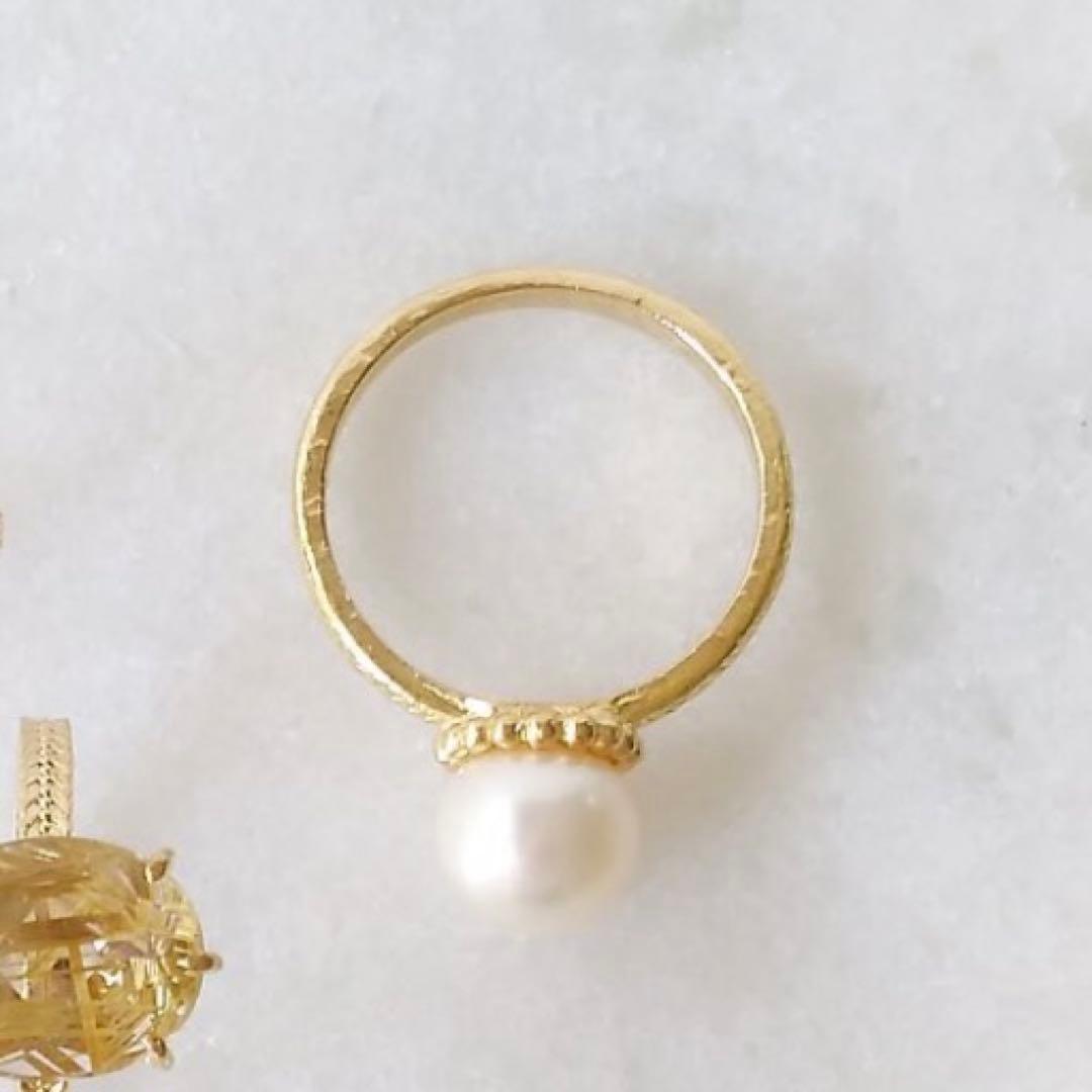 ☆新品☆ 淡水 パール リング K10 10K 11号 a cote アコテ