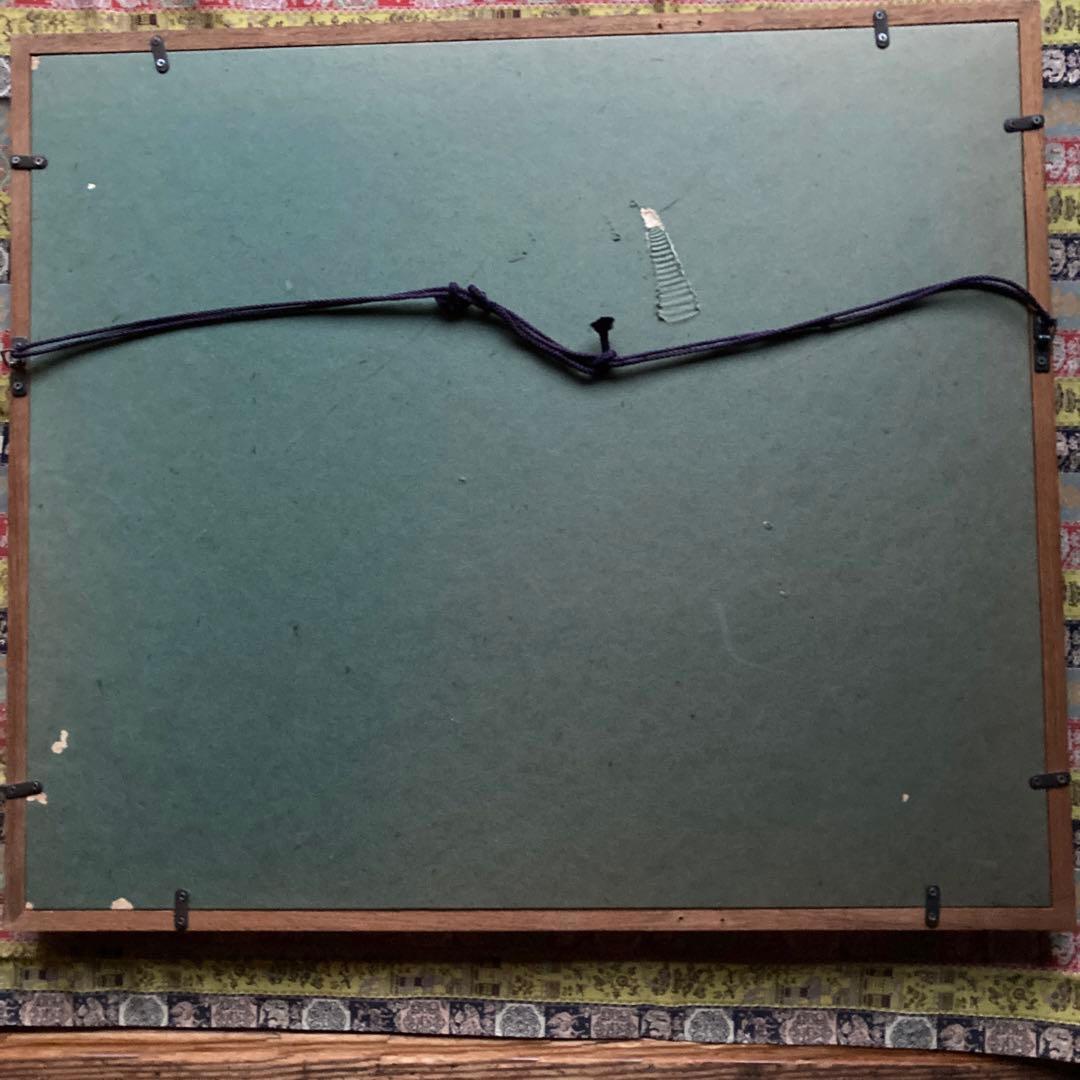 水彩画 作者不詳 橋のある風景(仮題) 額48×55絵29×35cm